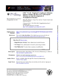 Transplanted Thymus Thymus Nor the Development of Impairs Neither the Recovery of Recipient Depleted Lymphocyte Infusion