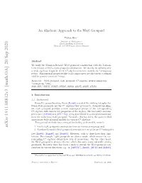 An Algebraic Approach to the Weyl Groupoid