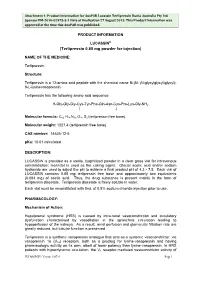 Auspar Attachment 1: Product Information for Lucassin (Terlipressin)