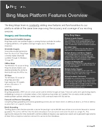 Bing Maps Platform Features Overview