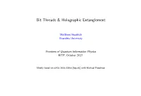 Bit Threads & Holographic Entanglement