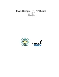 Canit-Domain-PRO API Guide for Version 10.2.9 Appriver, LLC 11 December 2020 2