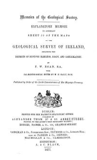 Explanatory Memoir to Accompany Sheet 59 of the Geological Survey