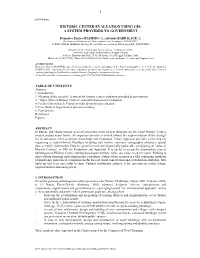 Historic Center Evaluation Using Gis: a System Provided to Government