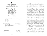 Orion String Quartet Is One of the Most Sought-After Ensembles in the United States