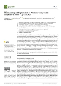 Raspberry Ketone—Update 2020
