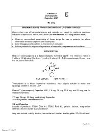 Restoril™ (Temazepam) Capsules USP Rx Only WARNING