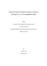 Sensitivity Analysis of Imported Container Volumes to Surcharge Fees Via a User-Equilibrium Model