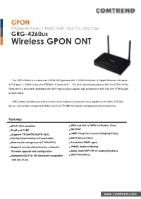 Wireless GPON ONT
