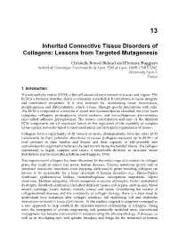 Inherited Connective Tissue Disorders of Collagens: Lessons from Targeted Mutagenesis