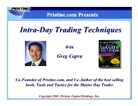 Intra-Day Trading Techniques