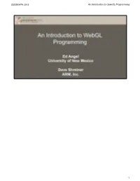 Introduction to Webgl Programming.Pptx