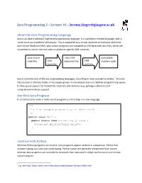 Java Programming 2 – Lecture #1 – Jeremy.Singer@Glasgow.Ac.Uk