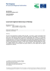 Local and Regional Democracy in Norway