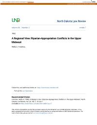 Riparian-Appropriation Conflicts in the Upper Midwest