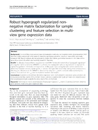 Robust Hypergraph Regularized Non-Negative Matrix Factorization for Sample Clustering and Feature Selection in Multi-View Gene E