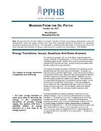 Since the Last Issue of Musings from the Oil Patch on January 19, 2005