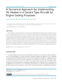 A Numerical Approach for Implementing Air Intakes in a Canard Type Aircraft for Engine Cooling Purposes