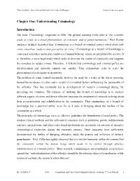 Chapter One: Understanding Criminology Introduction