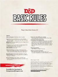 D&D Player's Basic Rules V0.2