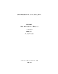 Differential Diffusion an Oceanographic Primer