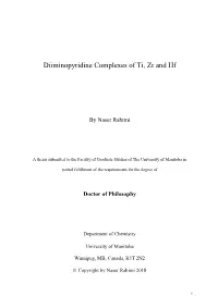 Diiminopyridine Complexes of Ti, Zr and Hf