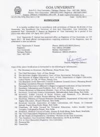 GOA UNIVERSITY Sub P.O
