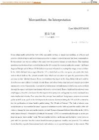 Mercantilism. an Interpretation