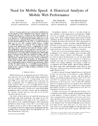 Need for Mobile Speed: a Historical Analysis of Mobile Web Performance