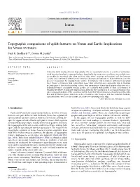 Topographic Comparisons of Uplift Features on Venus and Earth: Implications for Venus Tectonics ⇑ Paul R