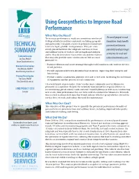 Using Geosynthetics to Improve Road Performance