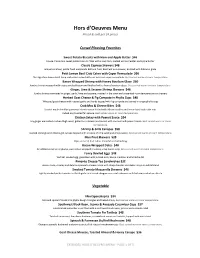 A PDF of the Hors D'oeuvres Menu