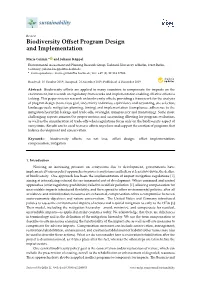 Biodiversity Offset Program Design and Implementation