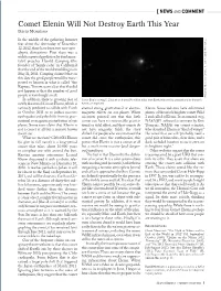 Comet Elenin Will Not Destroy Earth This Year DAVID MORRISON