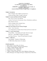 KAKATIYA UNIVERSITY U.G. POLITICAL SCIENCE (Under CBCS) B.A