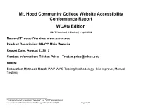 MHCC Accessibility Conformance Report