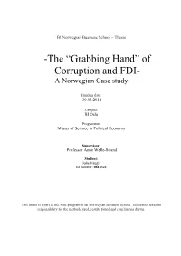 The “Grabbing Hand” of Corruption and FDI- a Norwegian Case Study