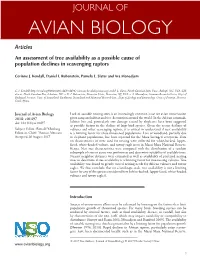 AVIAN BIOLOGY Articles an Assessment of Tree Availability As a Possible Cause of Population Declines in Scavenging Raptors