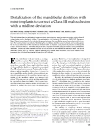 Distalization of the Mandibular Dentition with Mini-Implants to Correct a Class III Malocclusion with a Midline Deviation