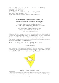Equilateral Triangles Formed by the Centers of Erected Triangles