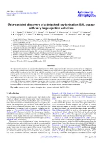 Gaia-Assisted Discovery of a Detached Low-Ionisation BAL Quasar with Very Large Ejection Velocities J