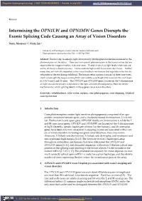 Intermixing the OPN1LW and OPN1MW Genes Disrupts the Exonic Splicing Code Causing an Array of Vision Disorders