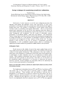 Isotope Techniques for Monitoring Groundwater Salinization