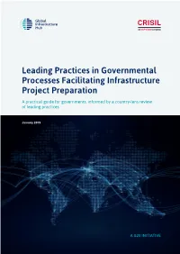 Leading Practices in Governmental Processes Facilitating Infrastructure Project Preparation