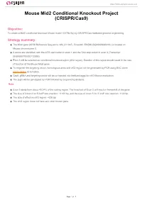 Mouse Mid2 Conditional Knockout Project (CRISPR/Cas9)