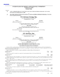 US Airways, Inc. (Exact Name of Registrant As Specified in Its Charter) (Commission File No