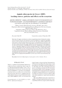 Aquatic Alien Species in Greece (2009): Tracking Sources, Patterns and Effects on the Ecosystem