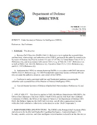 Dod Directive 5143.01, October 24, 2014