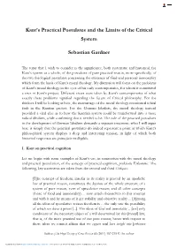 Kant's Practical Postulates and the Limits of the Critical System