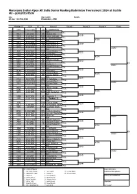 Main & Qualifying Draws